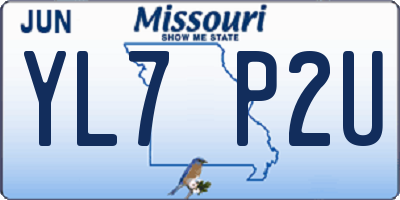 MO license plate YL7P2U