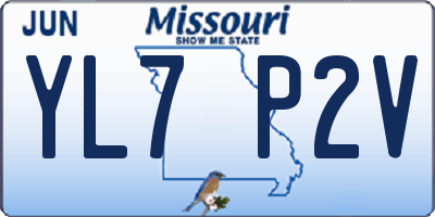 MO license plate YL7P2V