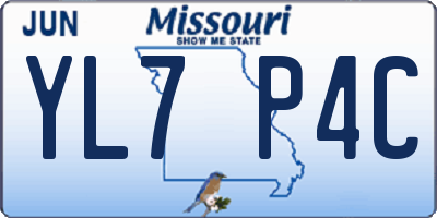 MO license plate YL7P4C