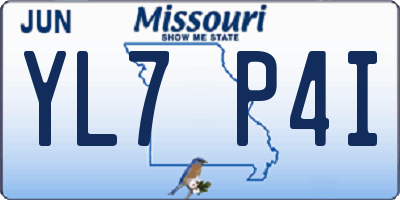 MO license plate YL7P4I