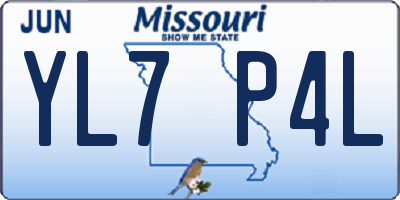 MO license plate YL7P4L
