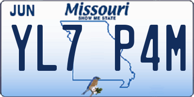 MO license plate YL7P4M
