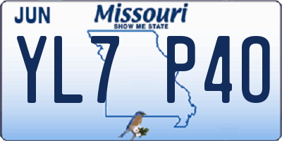 MO license plate YL7P4O