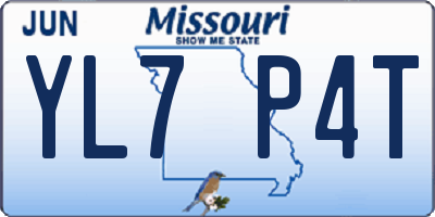 MO license plate YL7P4T
