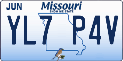 MO license plate YL7P4V