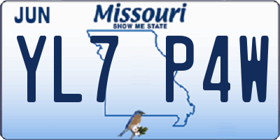 MO license plate YL7P4W