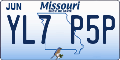 MO license plate YL7P5P