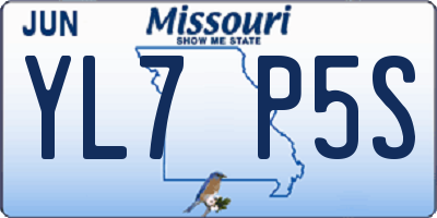 MO license plate YL7P5S