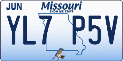 MO license plate YL7P5V