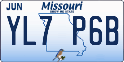 MO license plate YL7P6B