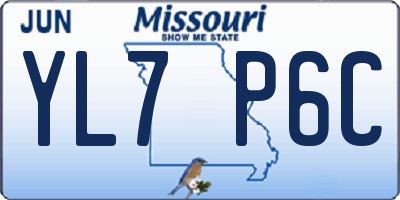 MO license plate YL7P6C