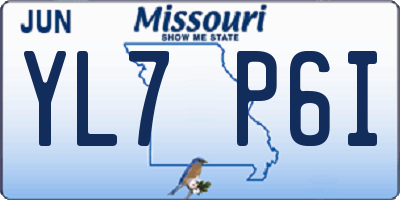 MO license plate YL7P6I