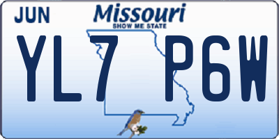 MO license plate YL7P6W