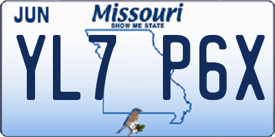 MO license plate YL7P6X