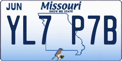 MO license plate YL7P7B