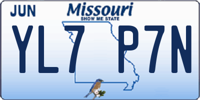 MO license plate YL7P7N