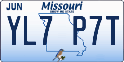 MO license plate YL7P7T