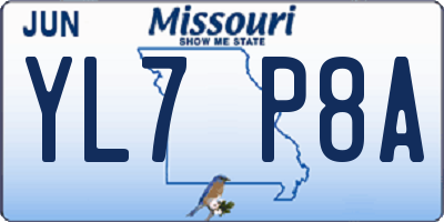 MO license plate YL7P8A