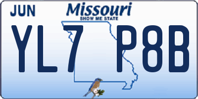 MO license plate YL7P8B
