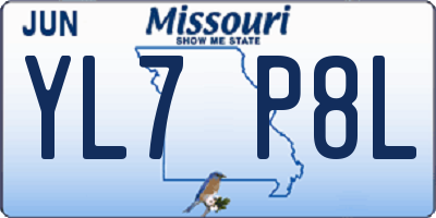 MO license plate YL7P8L