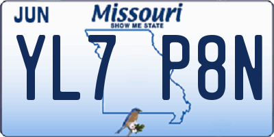 MO license plate YL7P8N
