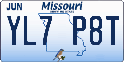 MO license plate YL7P8T