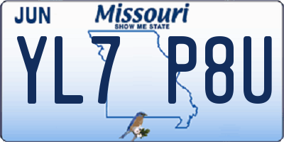 MO license plate YL7P8U