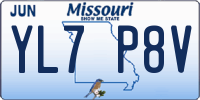 MO license plate YL7P8V
