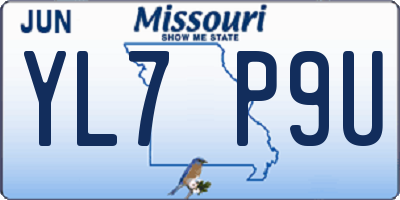 MO license plate YL7P9U