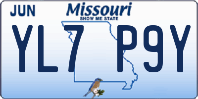 MO license plate YL7P9Y
