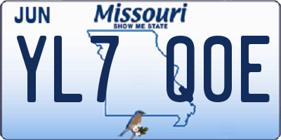 MO license plate YL7Q0E