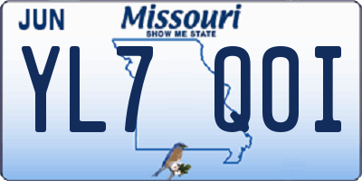 MO license plate YL7Q0I