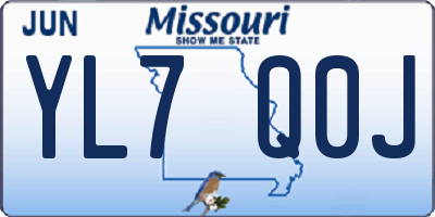 MO license plate YL7Q0J
