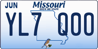 MO license plate YL7Q0O