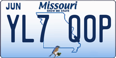 MO license plate YL7Q0P