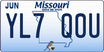 MO license plate YL7Q0U