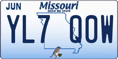 MO license plate YL7Q0W