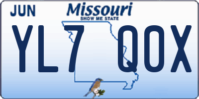 MO license plate YL7Q0X