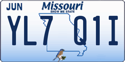 MO license plate YL7Q1I