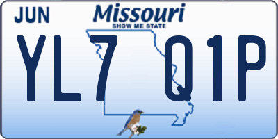 MO license plate YL7Q1P