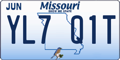 MO license plate YL7Q1T