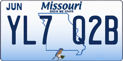 MO license plate YL7Q2B