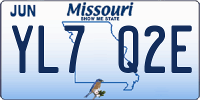 MO license plate YL7Q2E