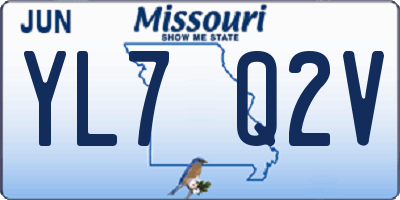 MO license plate YL7Q2V