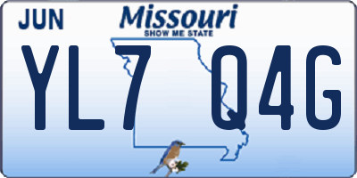 MO license plate YL7Q4G