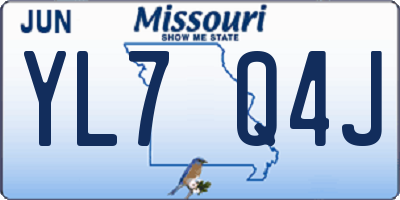 MO license plate YL7Q4J