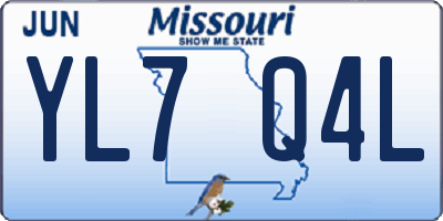 MO license plate YL7Q4L