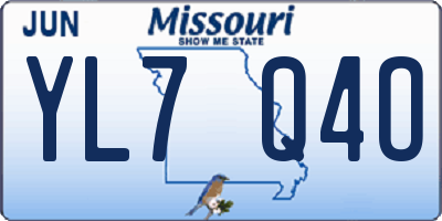 MO license plate YL7Q4O