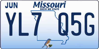 MO license plate YL7Q5G