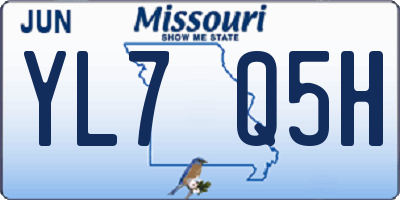 MO license plate YL7Q5H